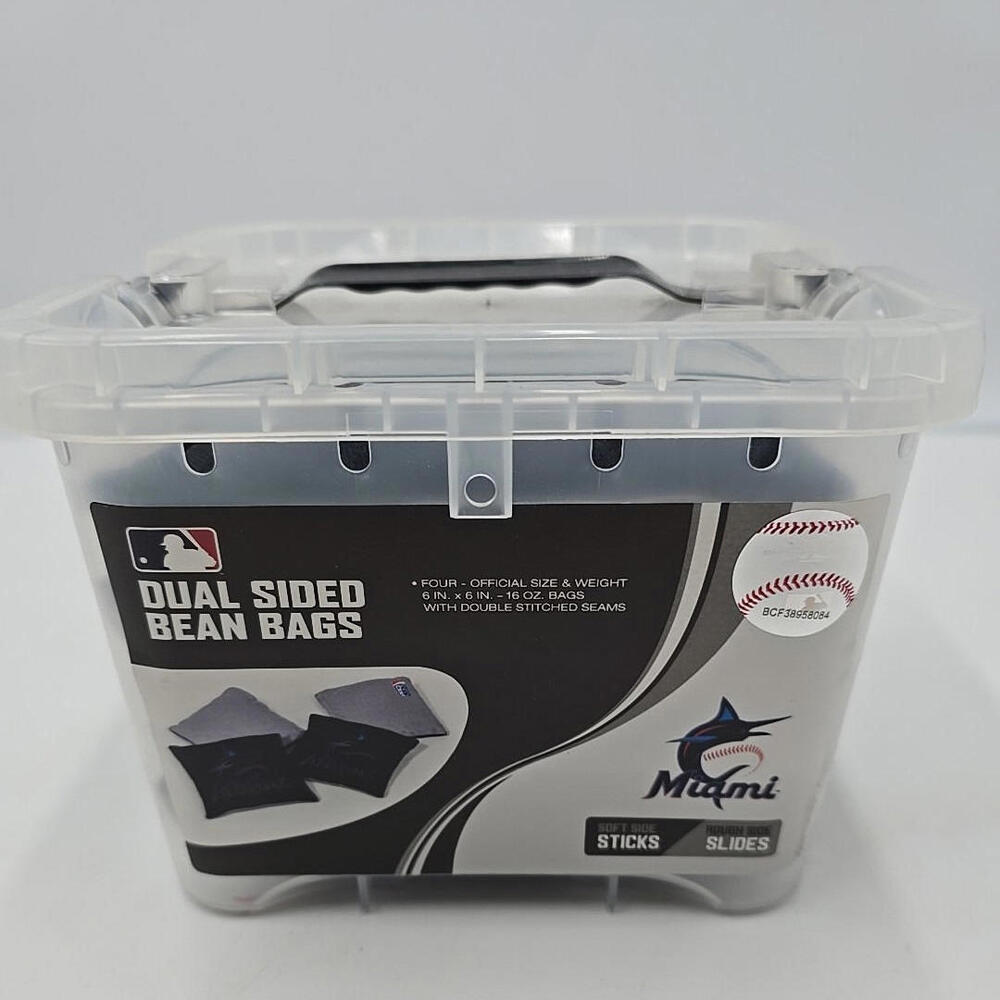 Miami MLB Marlins Corn Hole Bean Bags (SET OF 4) with Case